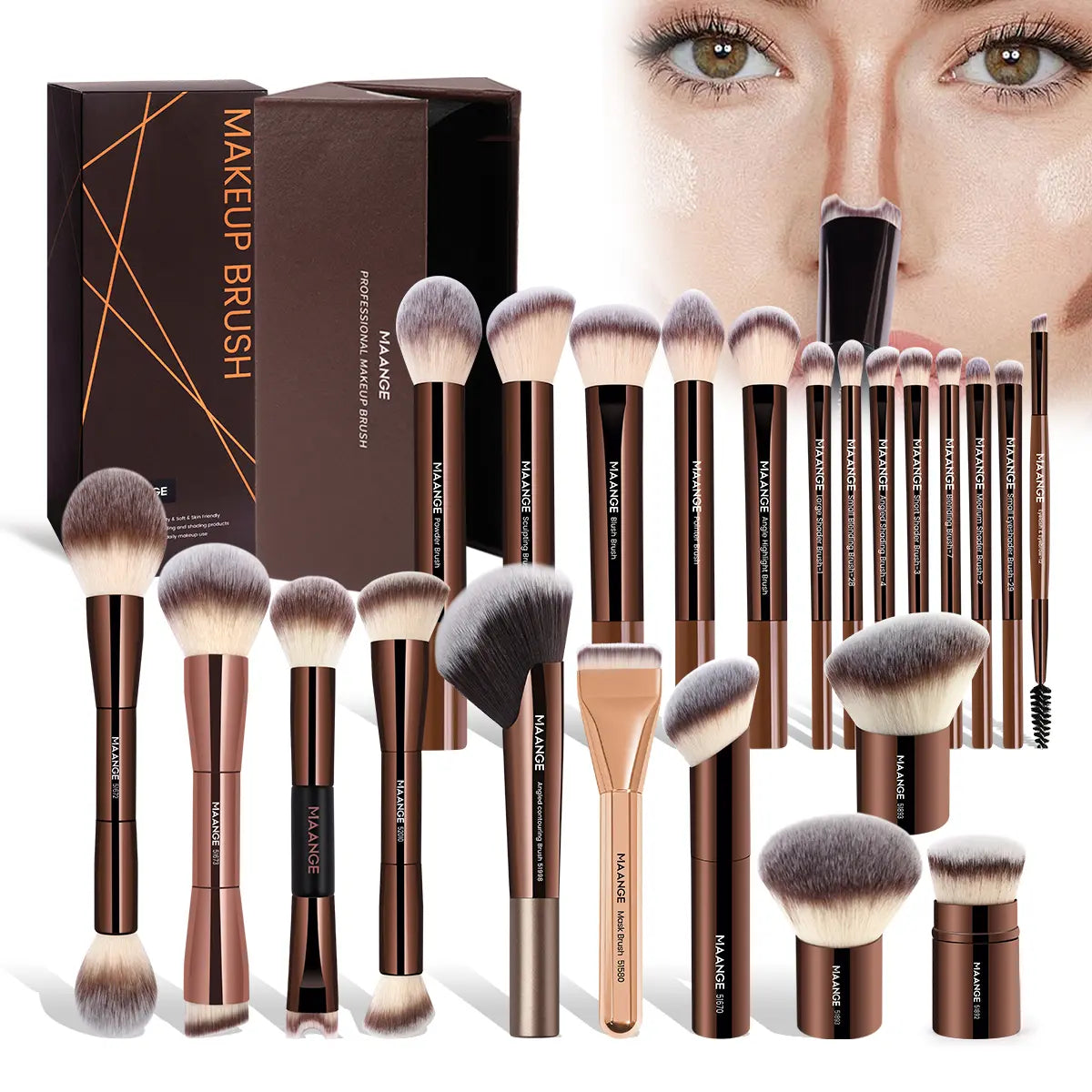 MAANGE Makeup Brushes Set 1 Set Multifunctional Makeup Brushes for Powder Liquid Cream Makeup Tools for Women Cosmetics Brushes Set Makeup Kits Makeup Brushes Set Makeup Tools Cosmetics Kits Concealer Brush,#Dealsforyoudays#Backtoschool#Sohochic