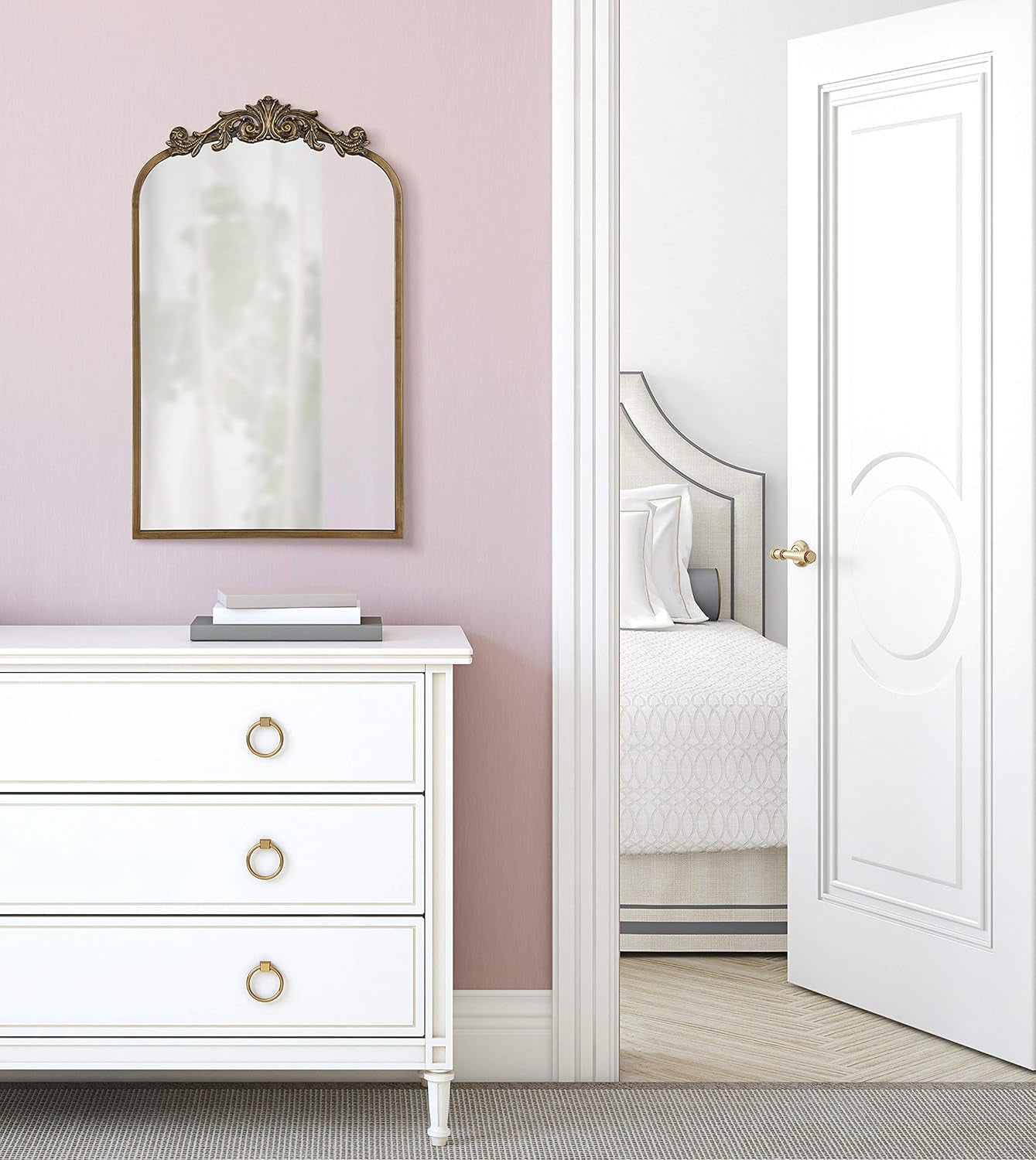 Arendahl Traditional Arch Mirror, 19 X 31 , Gold, Baroque Inspired Wall Decor