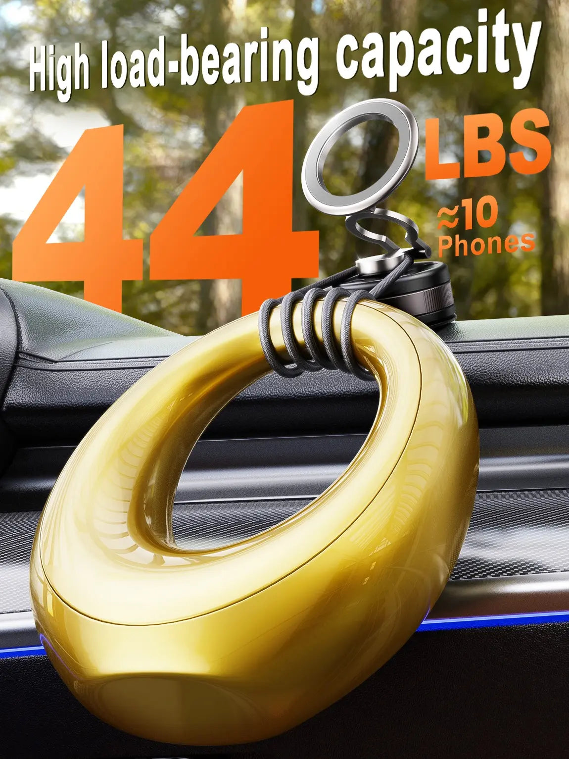 2026 Vacuum Magnetic Mobile Phone Holder Car, 360° Rotatable Black | Vacuum Mobile Phone Holder Car Magnet with 2500 Gf Strongest Magnet, for Car/Mirror/Iphone 17 Pro Max 16/15 & Samsung