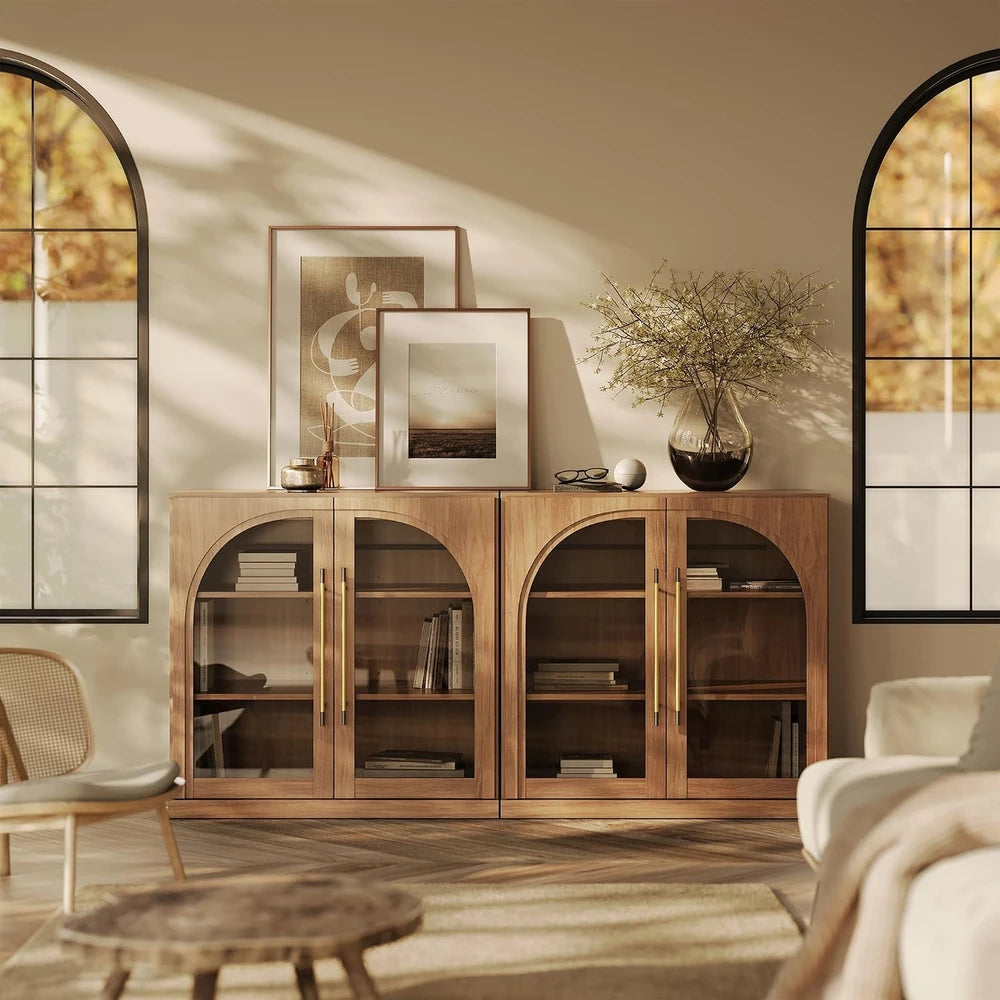 BELLEZE Modular Arched Glass Sideboard