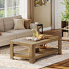 Natural Wood 2-Tier Coffee Table