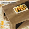 Natural Wood 2-Tier Coffee Table