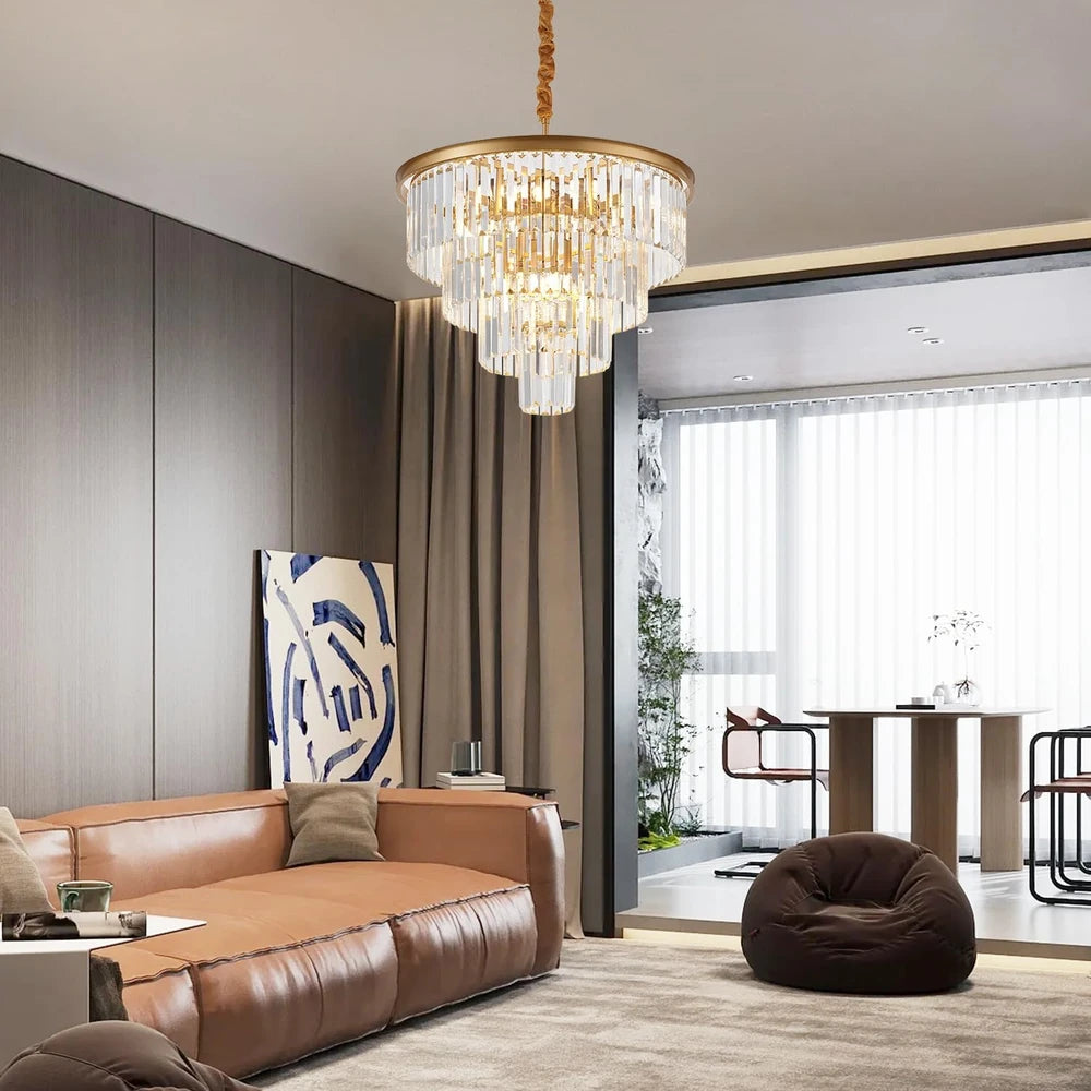 Modern Gold Crystal Chandelier