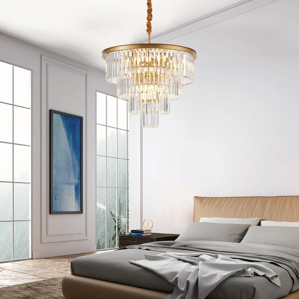 Modern Gold Crystal Chandelier