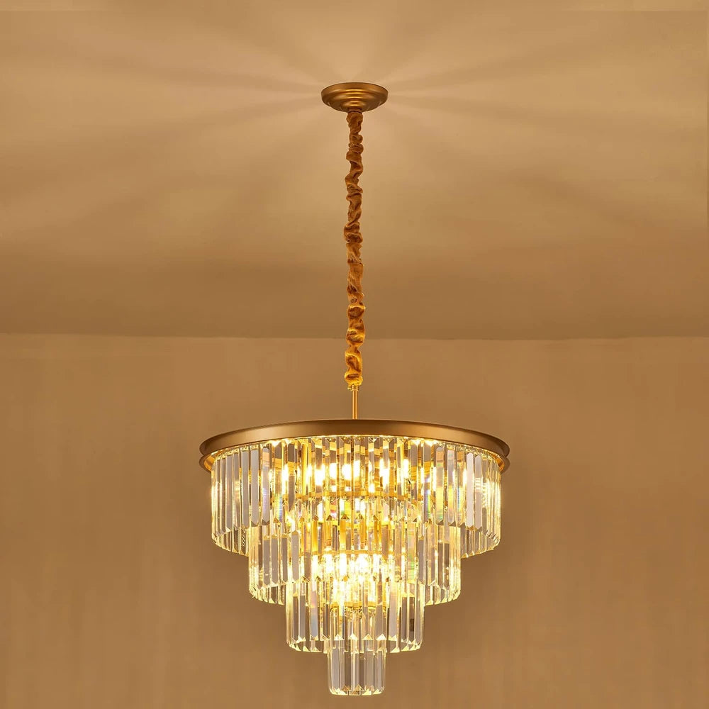Modern Gold Crystal Chandelier