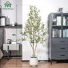 Artificial Olive Tree with White Planter