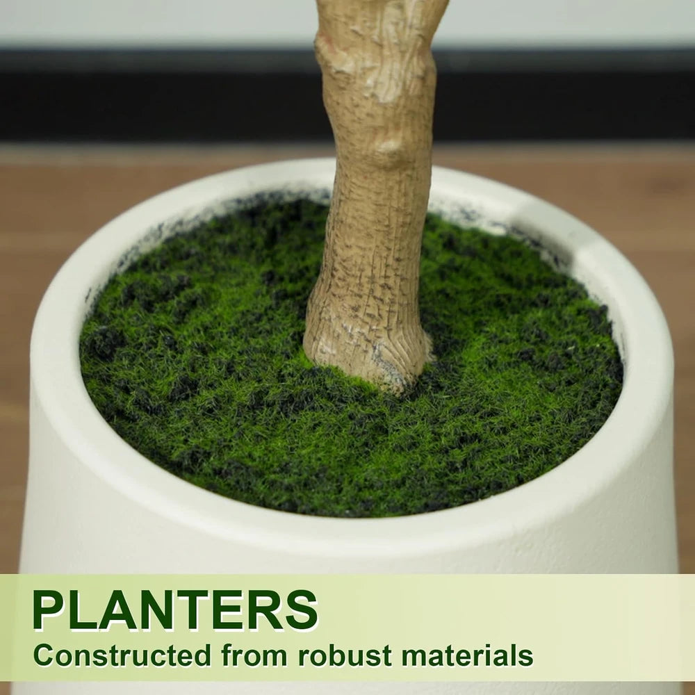Artificial Olive Tree with White Planter