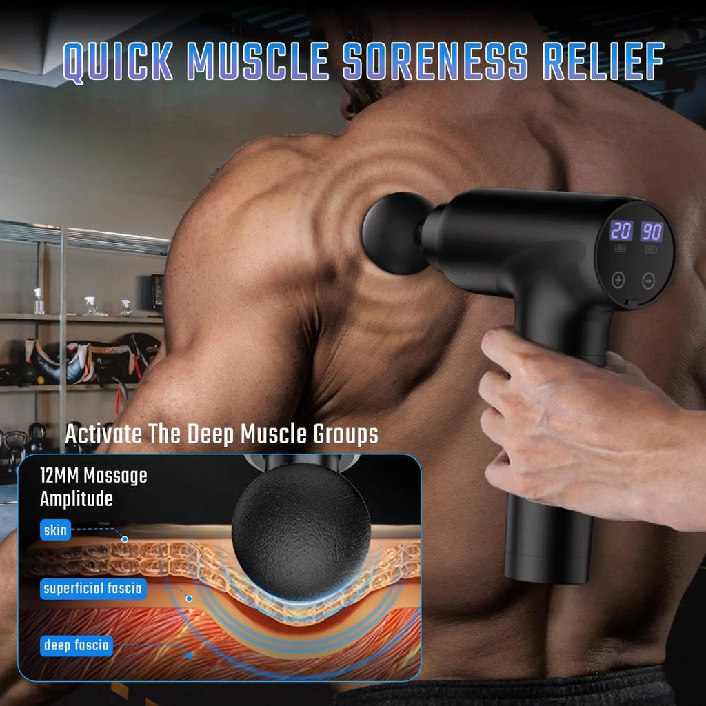 Cotsoco Muscle Massage Gun, Deep Tissue Back Massager with LED Display, 20 Speeds Portable Electric Massage Device Comfort, Gift for Women & Men