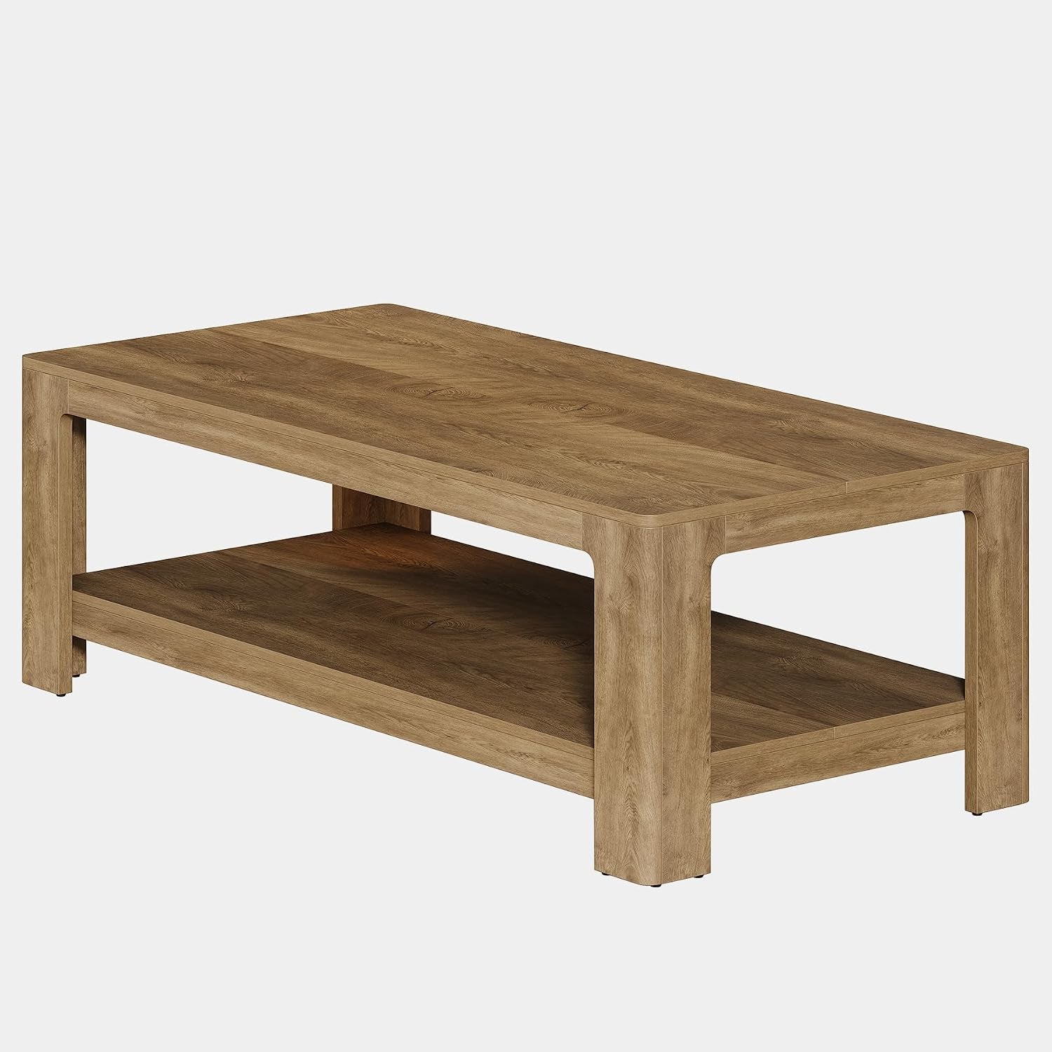 Coffee Table for Living Room, 2-Tier Center Table with Storage