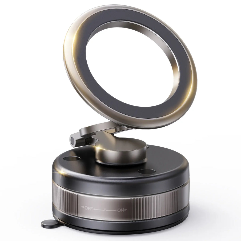 2026 Vacuum Magnetic Mobile Phone Holder Car, 360° Rotatable Black | Vacuum Mobile Phone Holder Car Magnet with 2500 Gf Strongest Magnet, for Car/Mirror/Iphone 17 Pro Max 16/15 & Samsung