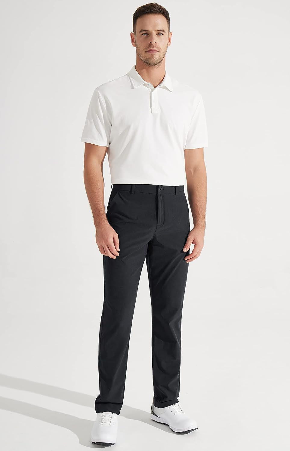 Mens Golf Pants Stretch Work Dress Pants 30"/32"/34" Quick Dry Lightweight Casual Comfy Trousers with Pockets