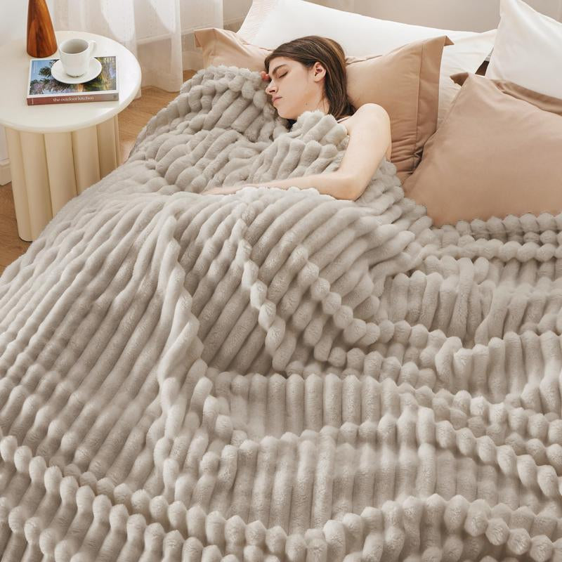 【Backtoschool】Bedsure Luxury Corduroy Fleece Sleep Blanket- Ultra Soft, Warm, Cozy Extra Soft Baby Blanket for Sofa, Bed, Nursery Ideal Seasonal Gift Solid Yellow Color, Lightweight Comforter, House Decor, Bedroom Items, Nursery Room