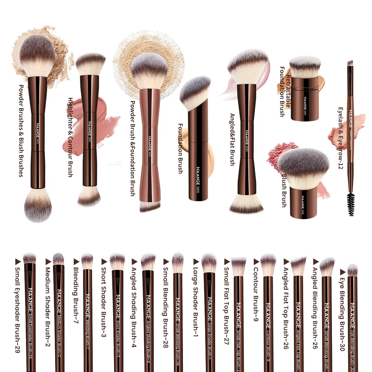MAANGE Makeup Brushes Set 1 Set Multifunctional Makeup Brushes for Powder Liquid Cream Makeup Tools for Women Cosmetics Brushes Set Makeup Kits Makeup Brushes Set Makeup Tools Cosmetics Kits Concealer Brush,#Dealsforyoudays#Backtoschool#Sohochic