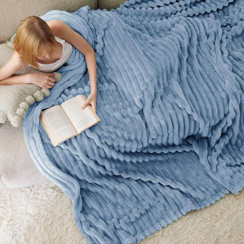 【Backtoschool】Bedsure Luxury Corduroy Fleece Sleep Blanket- Ultra Soft, Warm, Cozy Extra Soft Baby Blanket for Sofa, Bed, Nursery Ideal Seasonal Gift Solid Yellow Color, Lightweight Comforter, House Decor, Bedroom Items, Nursery Room