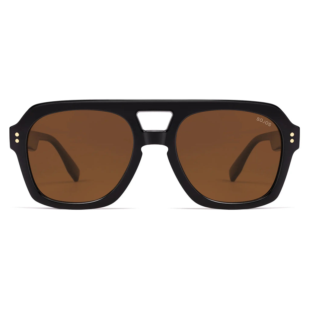 SOJOS Retro Thick Polarized Aviator Sunglasses for Women Bold Square Pilot Shades