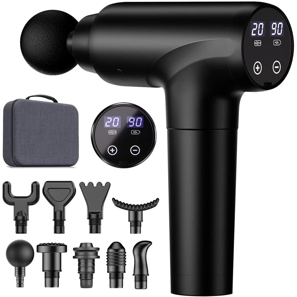 Cotsoco Muscle Massage Gun, Deep Tissue Back Massager with LED Display, 20 Speeds Portable Electric Massage Device Comfort, Gift for Women & Men