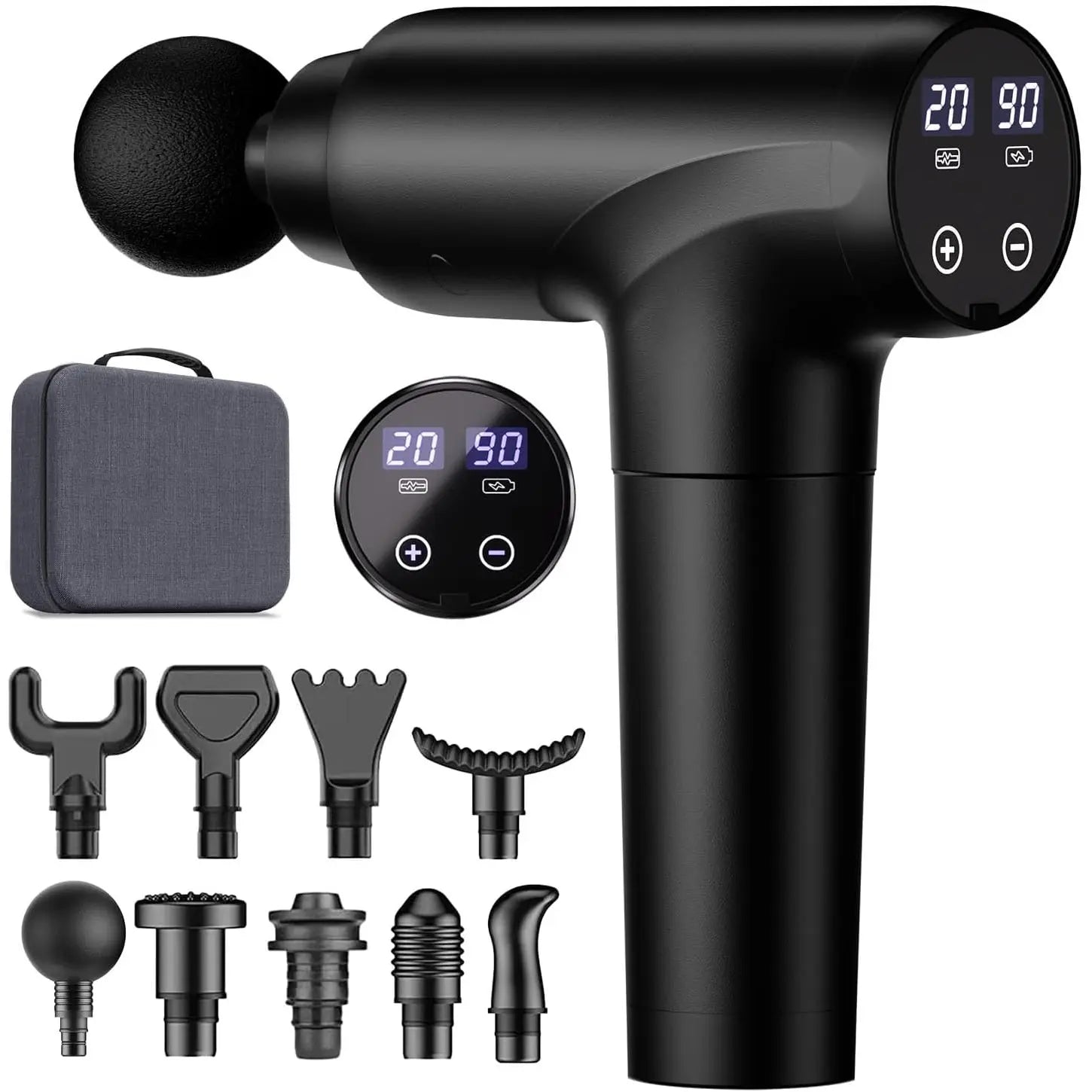 Cotsoco Muscle Massage Gun, Deep Tissue Back Massager with LED Display, 20 Speeds Portable Electric Massage Device Comfort, Gift for Women & Men