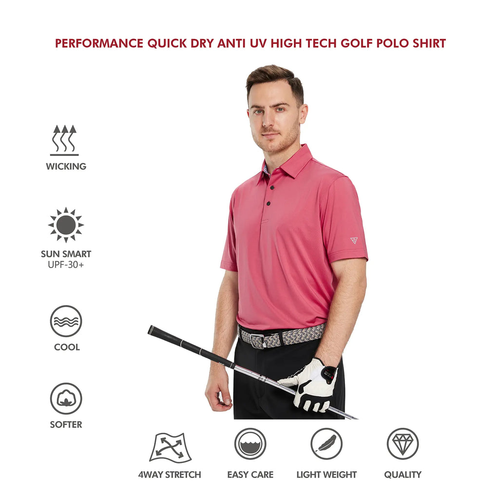 MAELREG Mens Polo Shirts Short Casual Dry Fit Performance Designed Collared Golf Polo Shirts for Men plus Size Men'S Tops