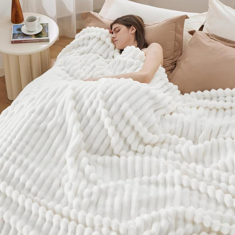 【Backtoschool】Bedsure Luxury Corduroy Fleece Sleep Blanket- Ultra Soft, Warm, Cozy Extra Soft Baby Blanket for Sofa, Bed, Nursery Ideal Seasonal Gift Solid Yellow Color, Lightweight Comforter, House Decor, Bedroom Items, Nursery Room