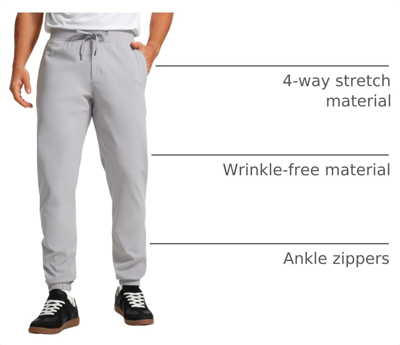4-Way Stretch Athletic Joggers 30"/32"
