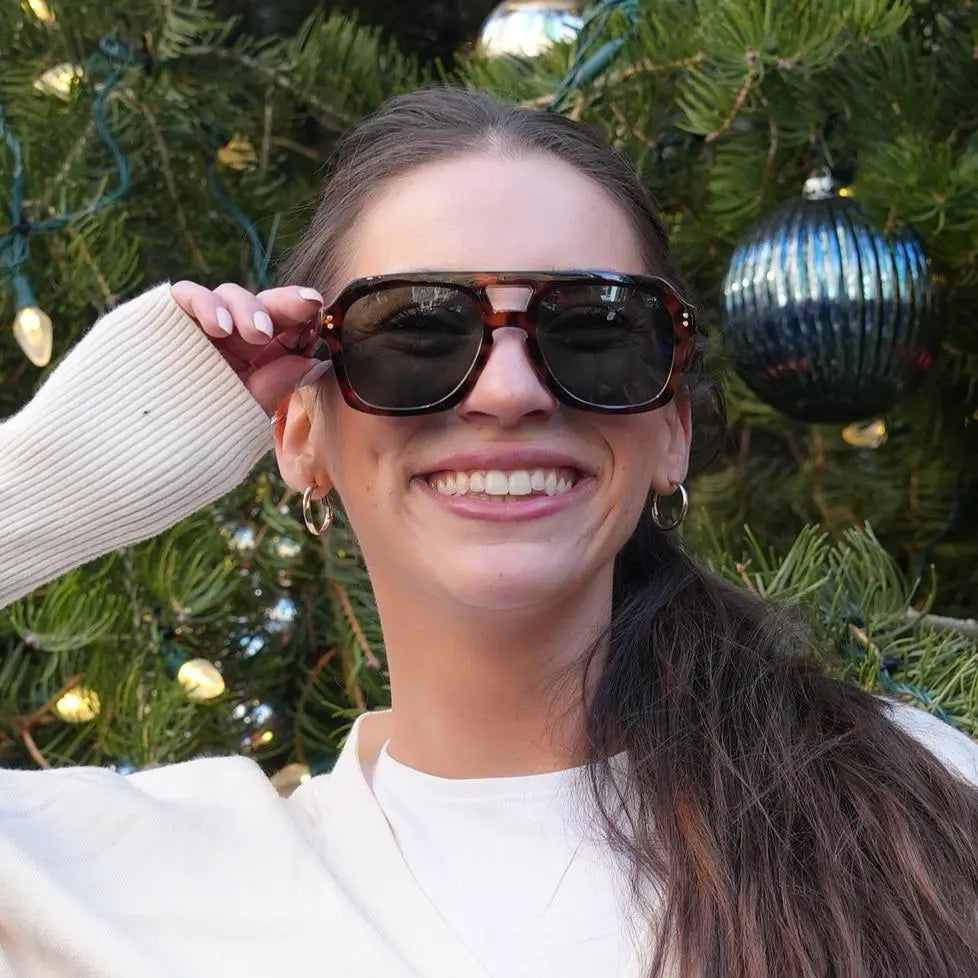 SOJOS Retro Thick Polarized Aviator Sunglasses for Women Bold Square Pilot Shades