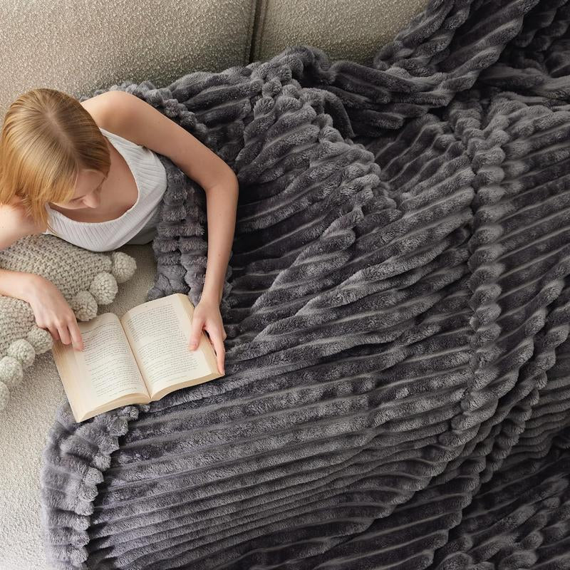 【Backtoschool】Bedsure Luxury Corduroy Fleece Sleep Blanket- Ultra Soft, Warm, Cozy Extra Soft Baby Blanket for Sofa, Bed, Nursery Ideal Seasonal Gift Solid Yellow Color, Lightweight Comforter, House Decor, Bedroom Items, Nursery Room