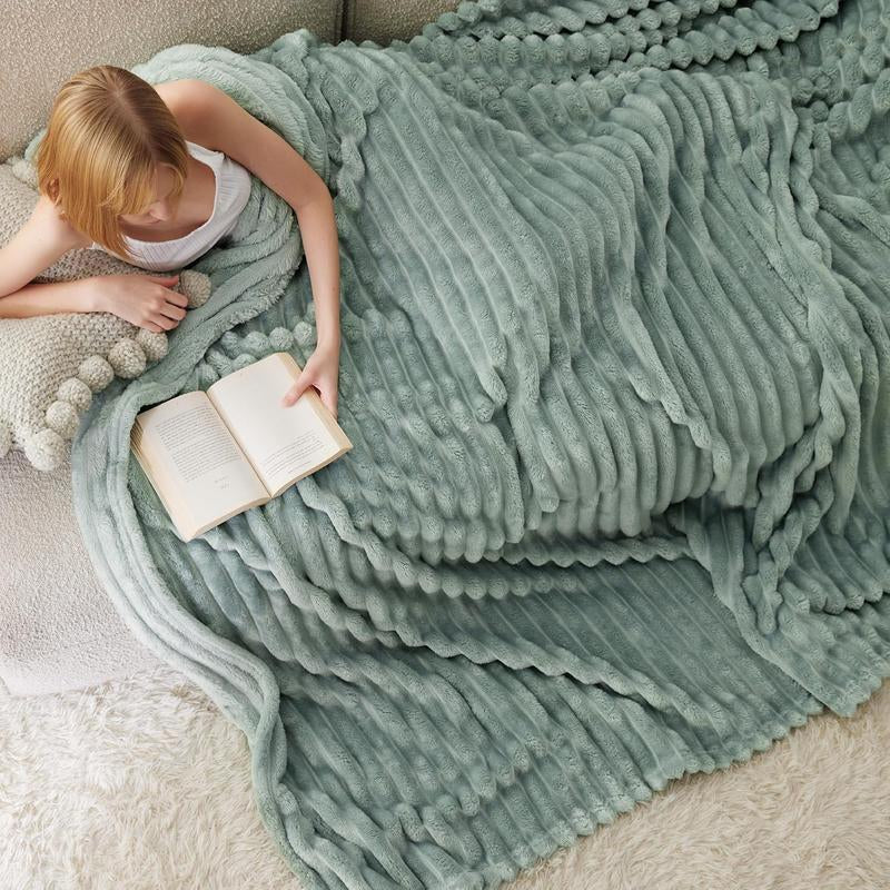 【Backtoschool】Bedsure Luxury Corduroy Fleece Sleep Blanket- Ultra Soft, Warm, Cozy Extra Soft Baby Blanket for Sofa, Bed, Nursery Ideal Seasonal Gift Solid Yellow Color, Lightweight Comforter, House Decor, Bedroom Items, Nursery Room