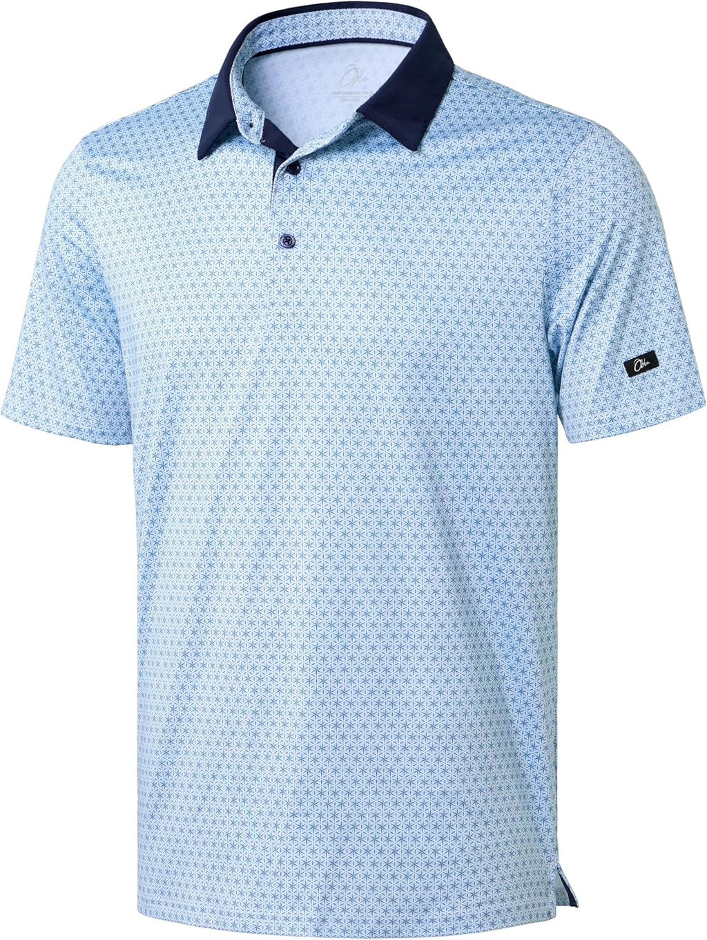 Men'S Golf Polo Shirts Print Short Sleeve Dry Fit Collared Shirt