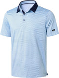 Men'S Golf Polo Shirts Print Short Sleeve Dry Fit Collared Shirt