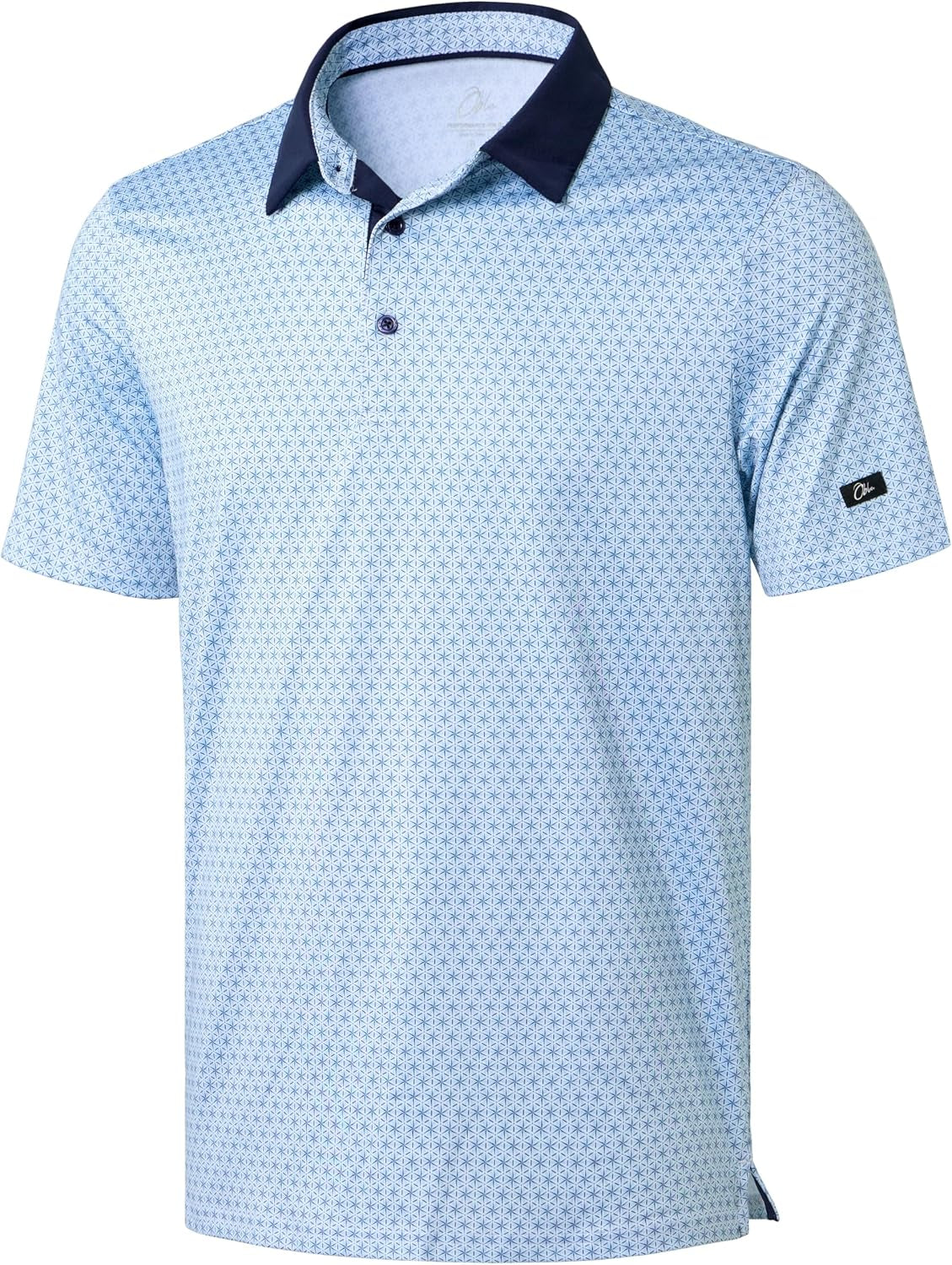 Men'S Golf Polo Shirts Print Short Sleeve Dry Fit Collared Shirt