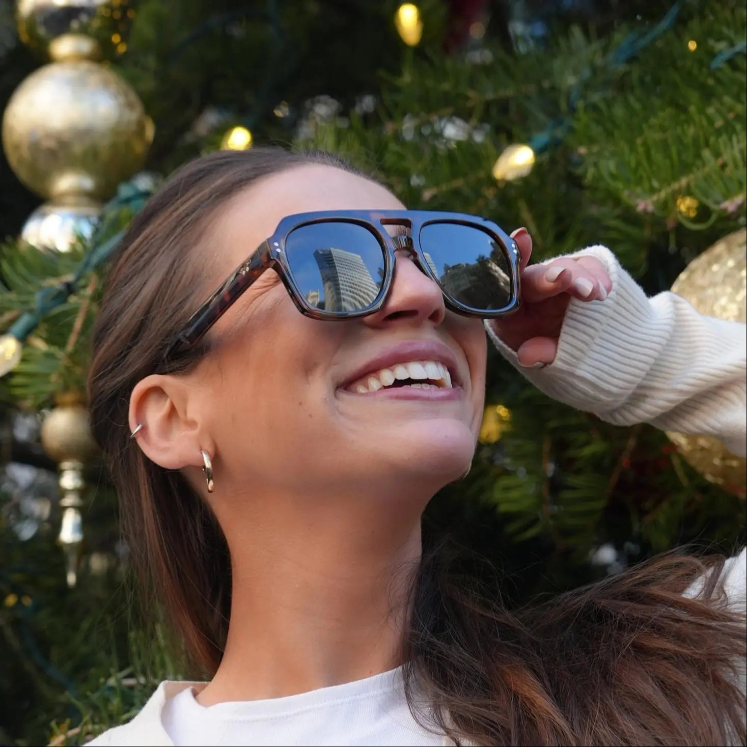 SOJOS Retro Thick Polarized Aviator Sunglasses for Women Bold Square Pilot Shades